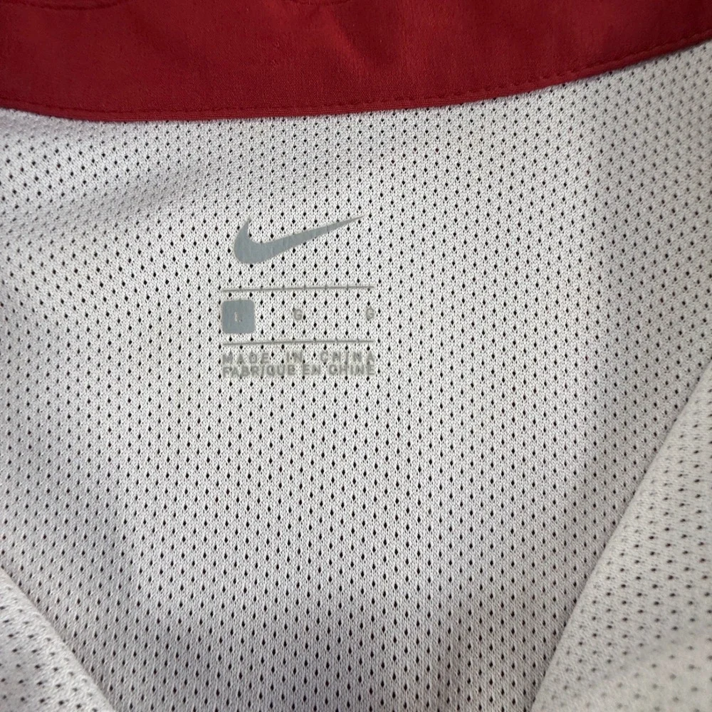 Nike Alabama Crimson Tide Mens Large Red Full Zip Windbreaker Jacket Mesh Lined